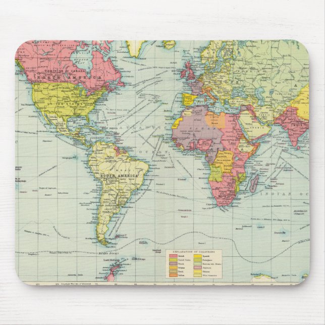 Tapis De Souris Carte politique mondiale (Devant)