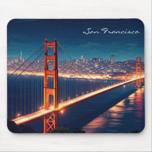 Tapis De Souris Carte postale San Francisco Golden Gate Bridge
