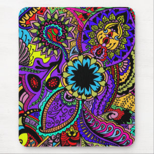 Tapis De Souris Carte psychédélique de trésor