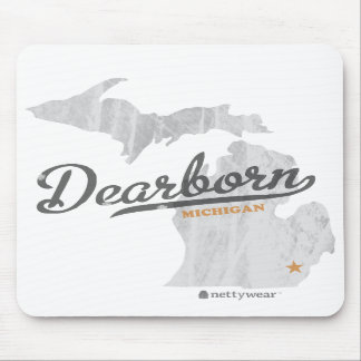 Tapis De Souris Carte rétro Mousepad de Dearborn Michigan