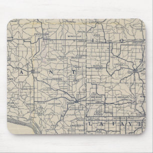 Tapis De Souris Carte routière cycliste 8 du Wisconsin