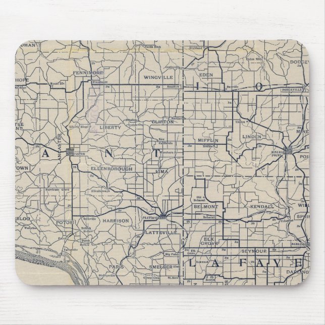 Tapis De Souris Carte routière cycliste 8 du Wisconsin (Devant)