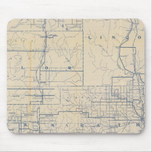 Tapis De Souris Carte routière cycliste du Wisconsin 3