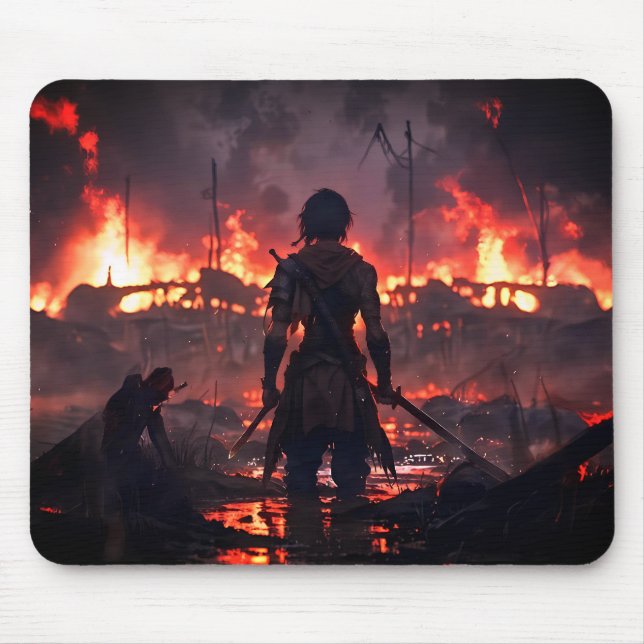 Tapis De Souris Carte souris Anime Warrier (Devant)