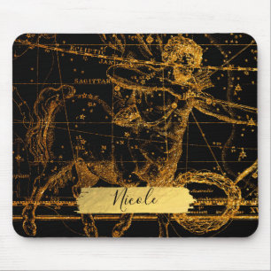 Tapis De Souris Carte Stellaire Céleste Astrologique Or Sagittaire