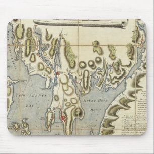 Tapis De Souris Carte topographique de la baie de Narraganset
