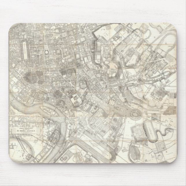 Tapis De Souris Carte topographique de la Rome antique, Italie (Devant)