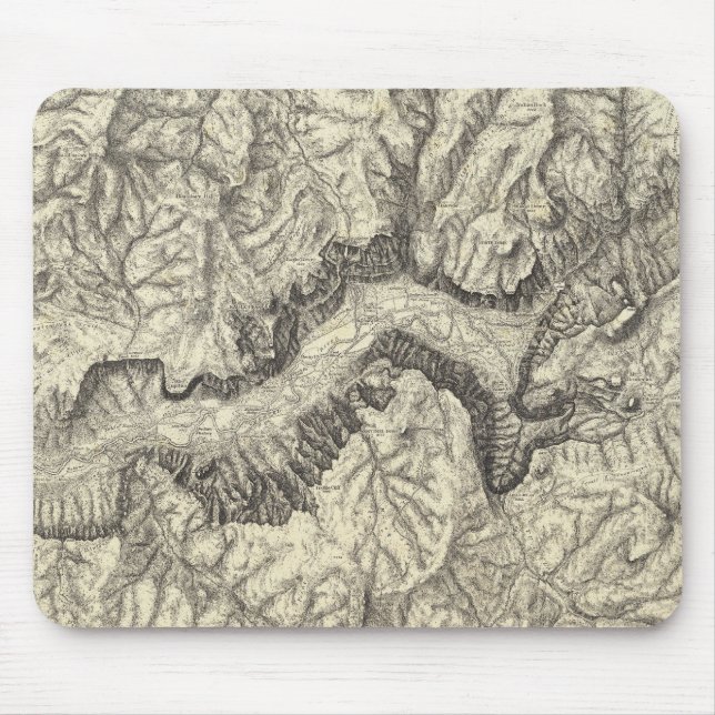 Tapis De Souris Carte topographique de la vallée de Yosemite (Devant)