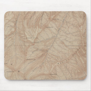 Tapis De Souris Carte topographique, partie nationale de Yellowsto