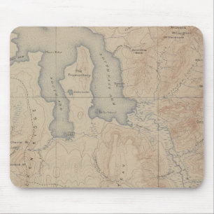 Tapis De Souris Carte topographique, partie nationale de Yellowsto