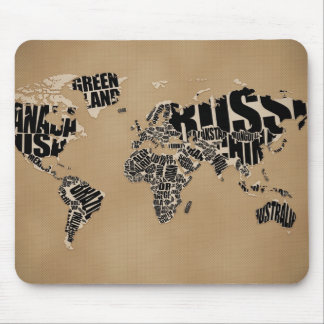 Tapis De Souris Carte typographique du monde