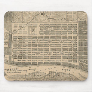 Tapis De Souris Carte vintage de la savane la Géorgie (1818)