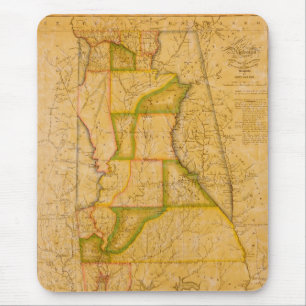 Tapis De Souris Carte vintage de l'Alabama par John Melish (1820)