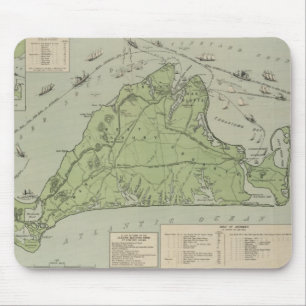 Tapis De Souris Carte vintage de Marthas Vineyard (1913)
