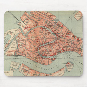 Tapis De Souris Carte vintage de Venise Italie (1920)