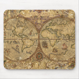 Tapis De Souris Carte vintage du monde
