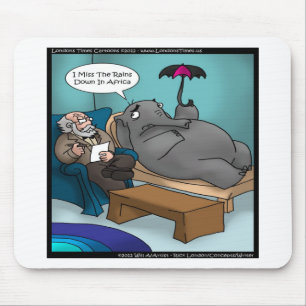 Tapis De Souris Cartes drôles d'éléphant en thérapie T-shirts Cade