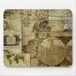 Tapis De Souris Cartes vintage vieux monde