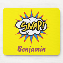 Tapis De Souris Carton Comic livre motif jaune vif