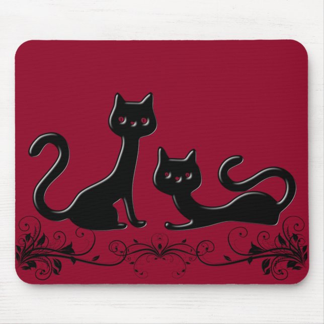 Tapis De Souris Carton de Kittens noir VII Mousepad (Devant)