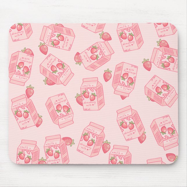 Tapis De Souris Carton de la souris à fraise Kawaii (Devant)