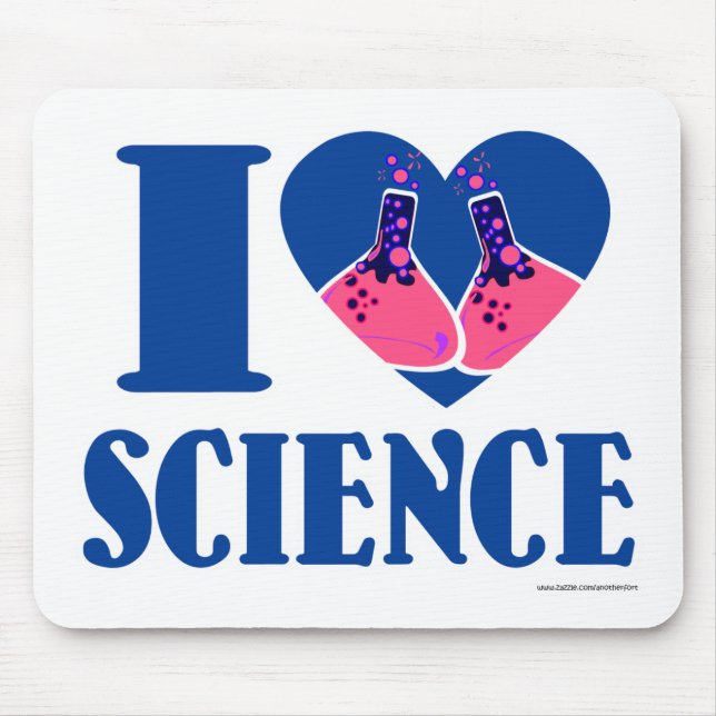 Tapis De Souris Cartoon de coeur I Heart Science (Devant)
