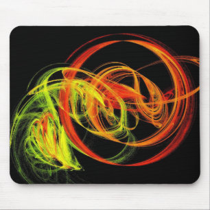 Tapis De Souris Cartouche Abstraite orange jaune vert