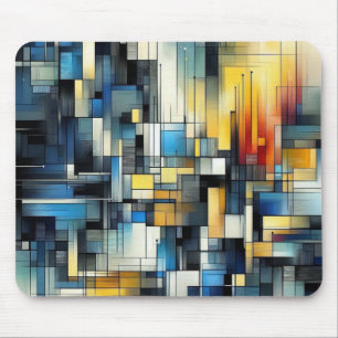 Tapis De Souris Cartouche de souris Abstrait bleu et or