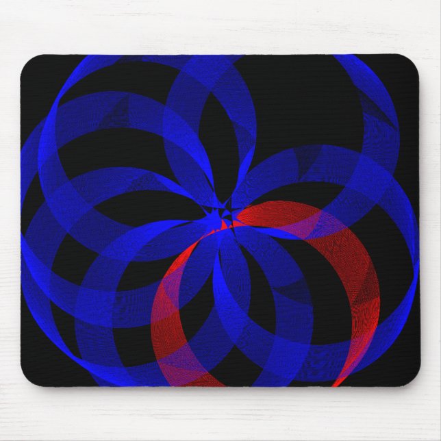 Tapis De Souris Cartouche de souris géométrique à Accent rouge (Devant)