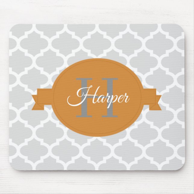 Tapis De Souris Cartouche de souris personnalisée Orange Quatrefoi (Devant)