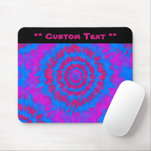 Tapis De Souris Cartouche rouge et bleu avec texte personnalisé