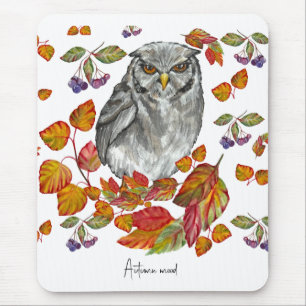 Tapis De Souris Cascade chute belle chouette et toile feuille par