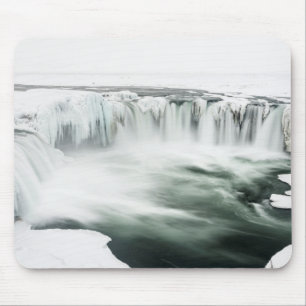 Tapis De Souris Cascade de Godafoss, hiver, Islande