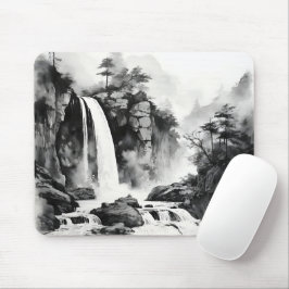 Tapis De Souris Cascade peinture asiatique à l'encre
