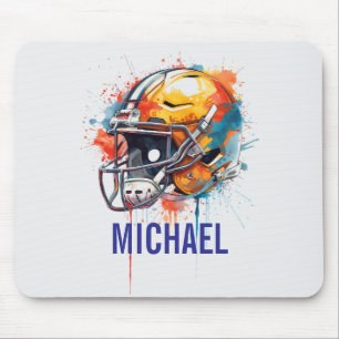 Tapis De Souris Casque de football de motivation inspirante nom