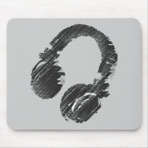Tapis De Souris casque deejay de musique noire
