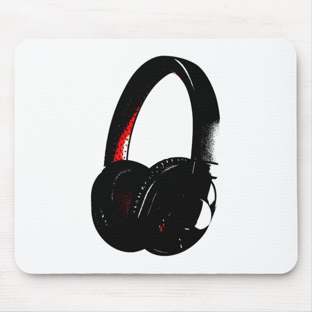 Tapis De Souris Casque Pop Art Head Téléphone (Devant)