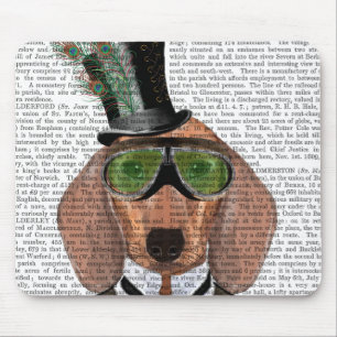 Tapis De Souris Casquette supérieur de lunettes vertes de teckel