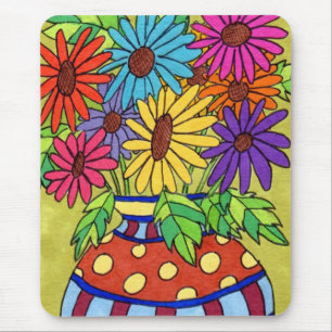 Tapis De Souris Casseroles arc-en-ciel dans le vase concepteur