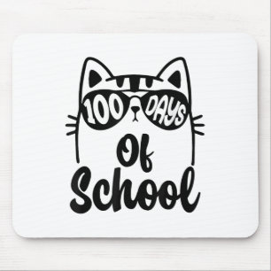 Tapis De Souris Cat 100e Jour De L'École Enseignant Enfants 100 Jo