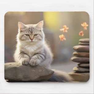 Tapis De Souris Cat Furry Animal animal de compagnie paisible