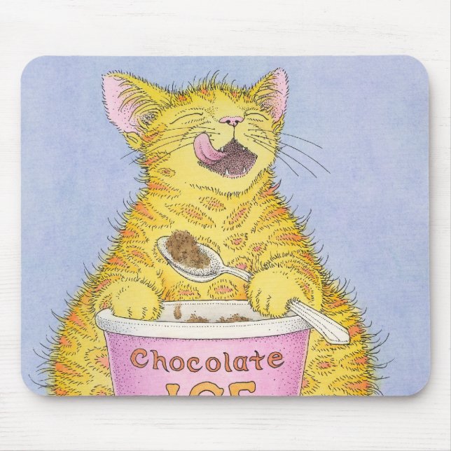 Tapis De Souris CAT mangeant la crème glacée (Devant)
