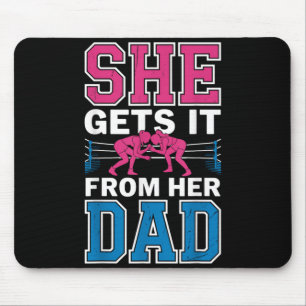 Tapis De Souris Catcheuse de lutte Catcheuse Fille Obtient de Papa