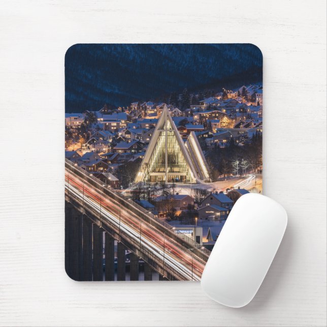 Tapis De Souris Cathédrale de Tromso Arctic (Avec souris)
