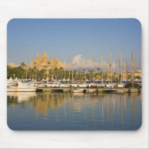 Tapis De Souris Cathédrale et marina, Palma, Majorque, Espagne