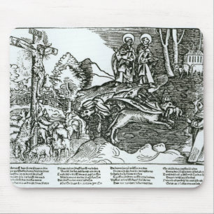 Tapis De Souris Catholicisme romain et Lutheranism contrastés