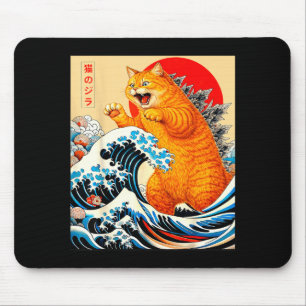 Tapis De Souris Catzilla chat orange art japonais pour hommes femm
