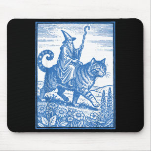 Tapis De Souris Cavalier chat sorcier drôle mignon mème