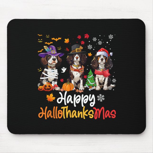 Tapis De Souris Cavalier Roi Charles Chien espagnol Halloween Chri (Devant)