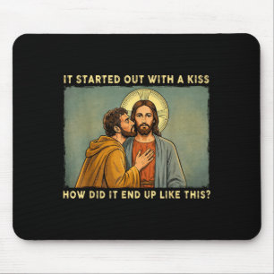 Tapis De Souris Ce n'était qu'un baiser jésus & judas mème drôle